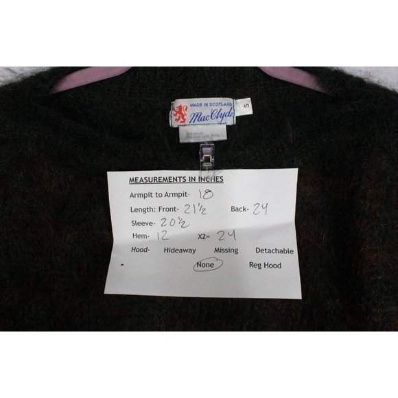 Vintage Mac Clyde Green Houndstooth Mohair Wool Sweater Size S - Picture 8 of 8